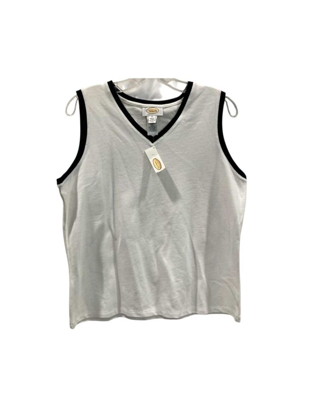 Vintage 90s Talbots Sleeveless Top M White Deadstock Casual Retro Preppy IVY